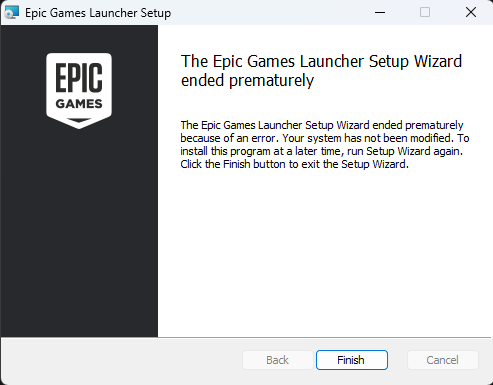 How to fix Epic Games Store / Launcher not installing (setup wizard ended prematurely)