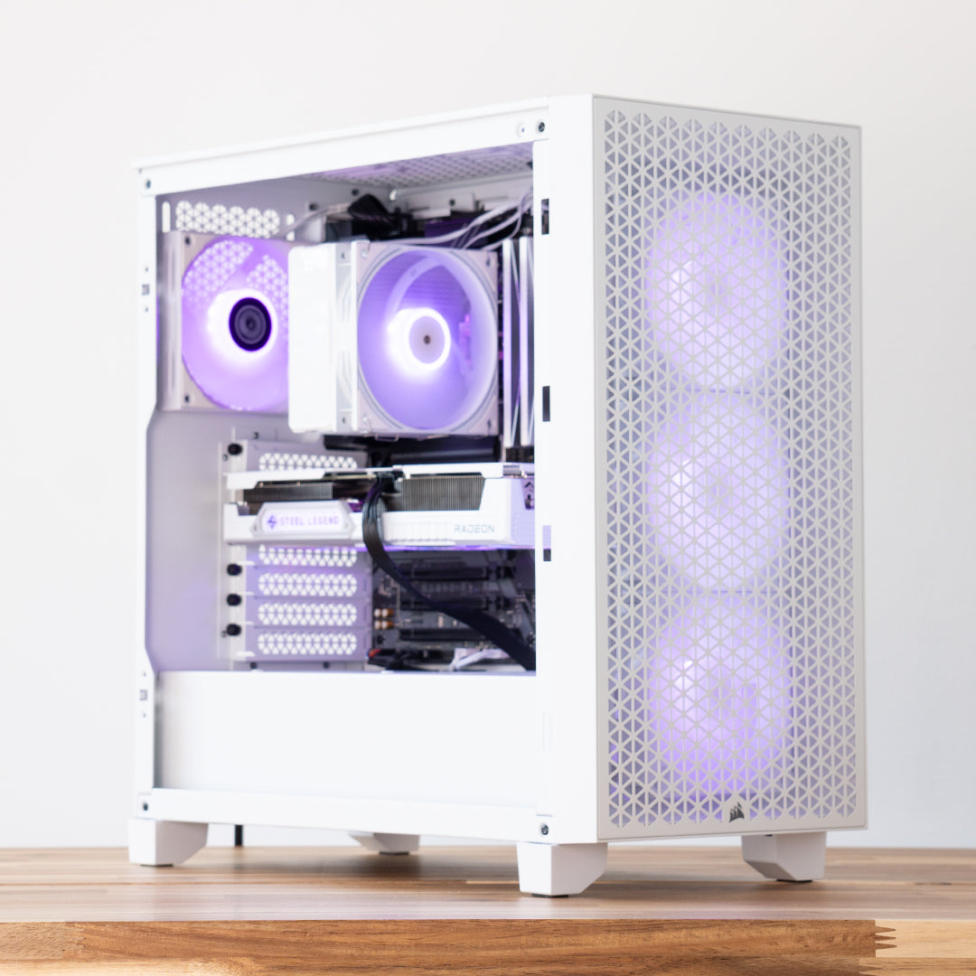 Blanc Two | RX 9060 XT 16GB + Ryzen 5 7500F | Ready-to-Go Gaming PC | PC36