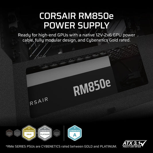 Corsair RM850e 850W Fully Modular ATX 3.1 PCIe 5.1 Power Supply
