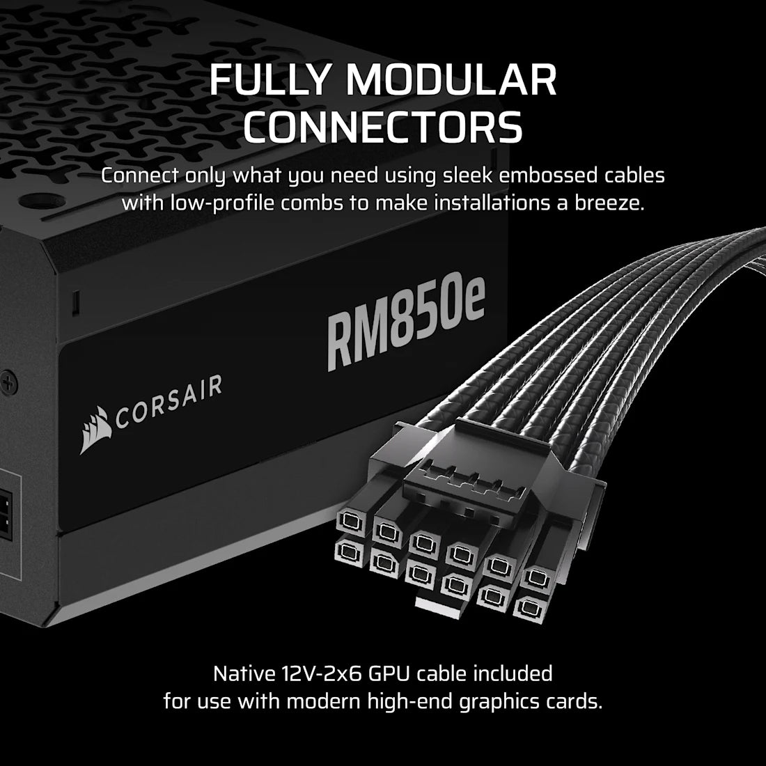 Corsair RM850e 850W Fully Modular ATX 3.1 PCIe 5.1 Power Supply