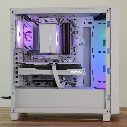 Blanc Two | RX 9060 XT 16GB + Ryzen 5 7500F | Ready-to-Go Gaming PC | PC36