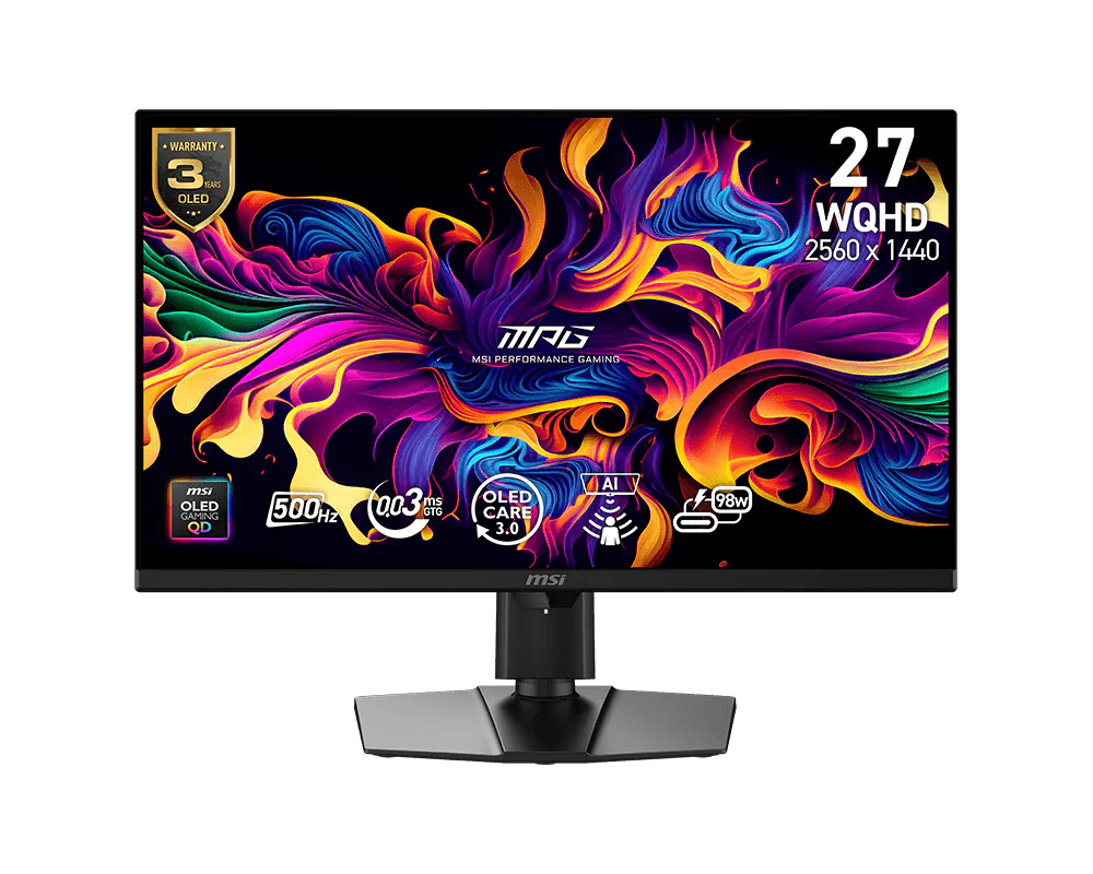 MSI MPG 271QR QD-OLED X50 — 27" 1440p 500Hz QD-OLED Gaming Monitor
