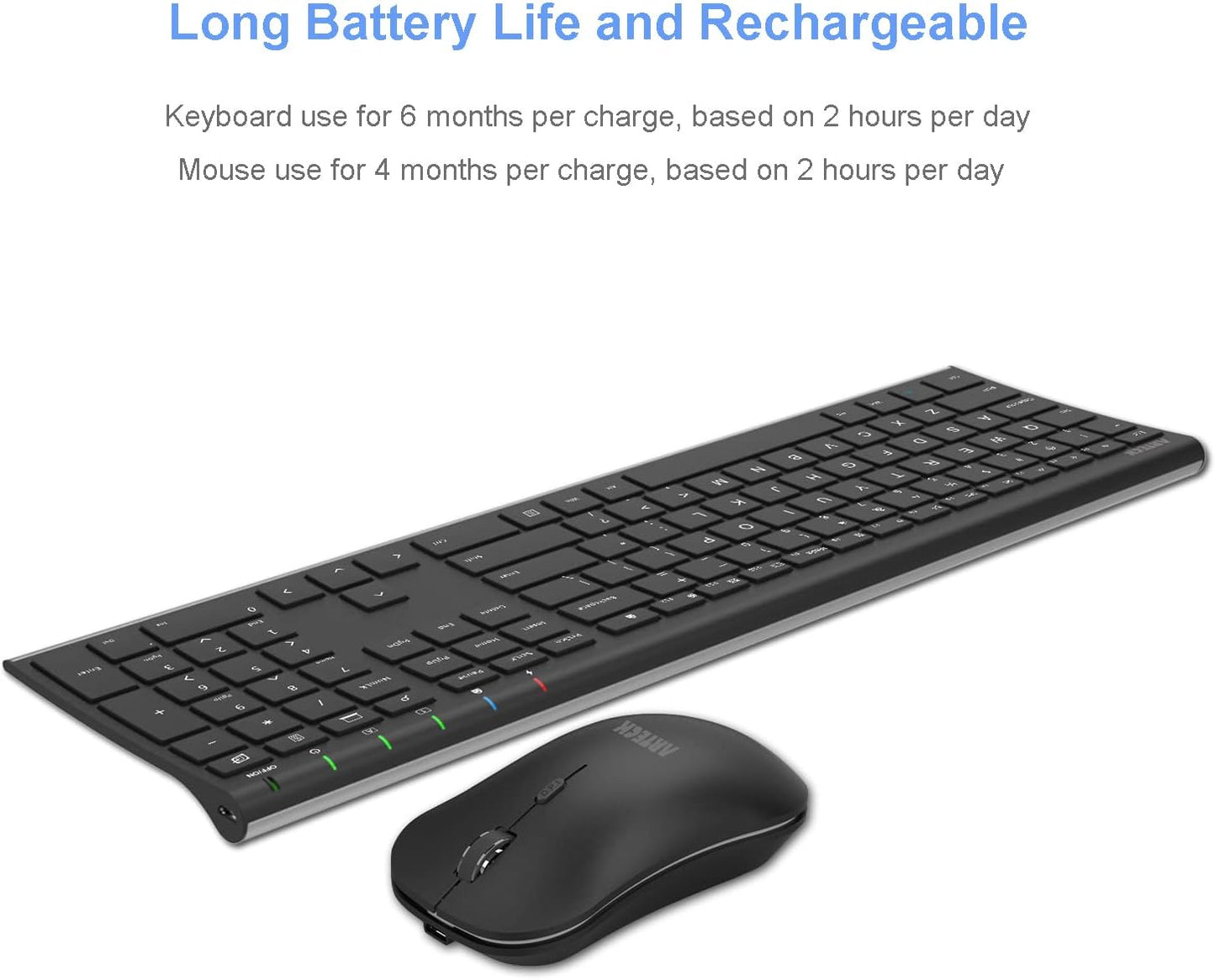 Arteck Wireless Keyboard and Mouse Set PC36