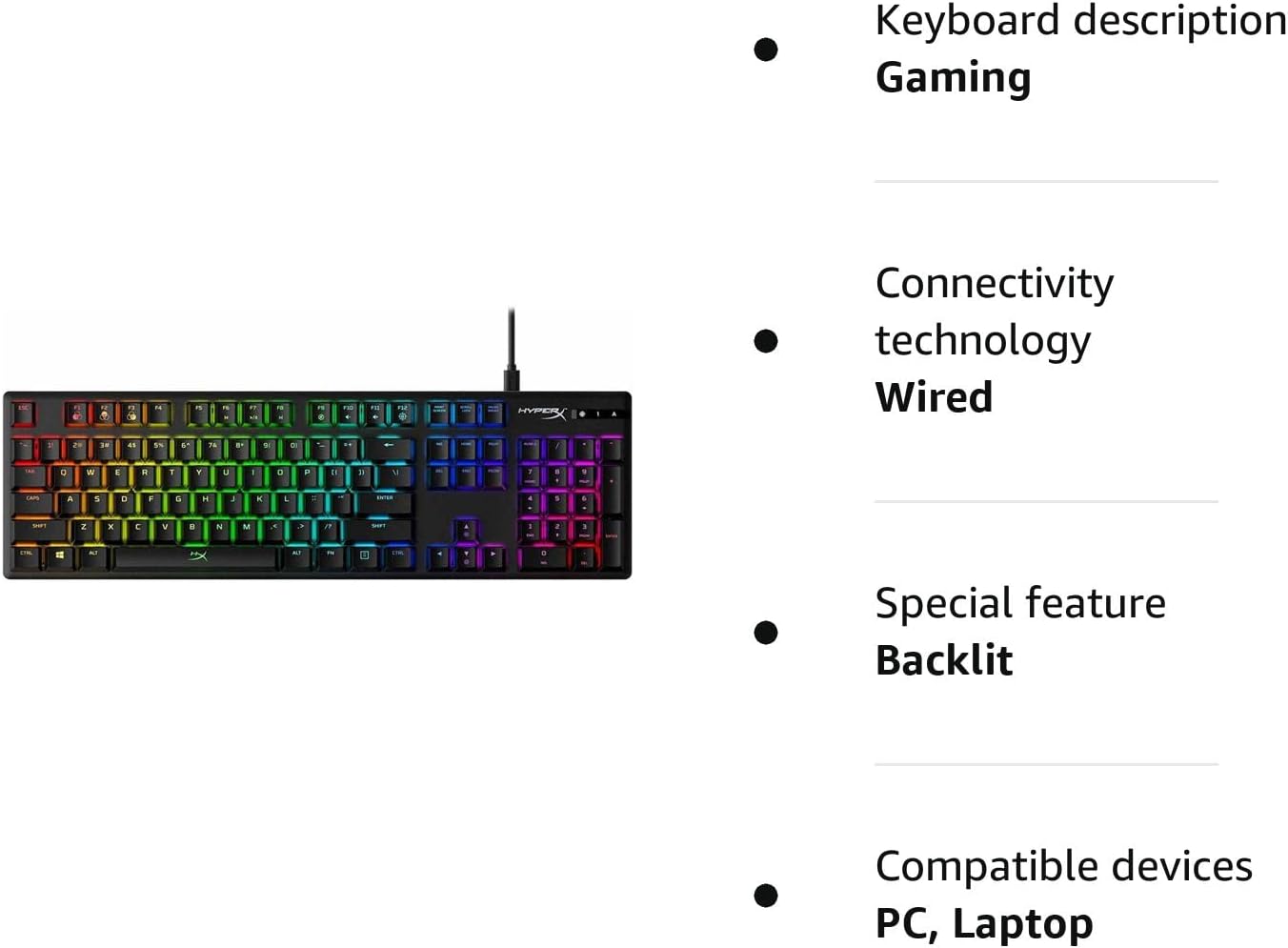 HyperX Alloy Origins Mechanical Gaming Keyboard RGB PC36