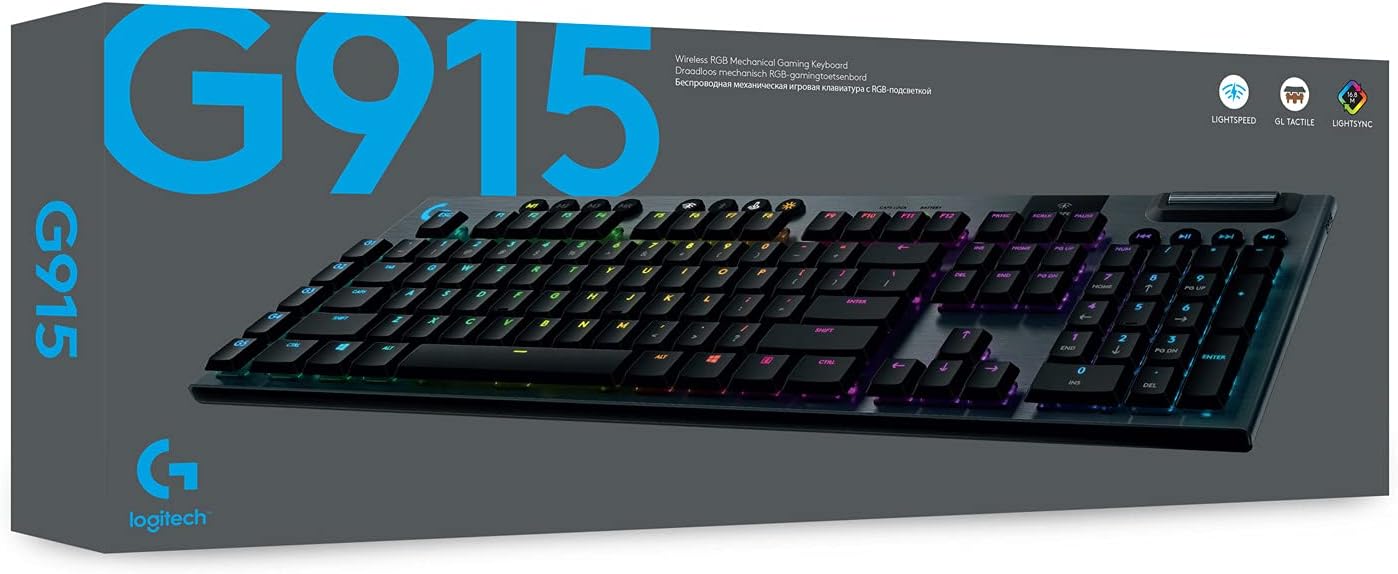 Logitech G915 Wireless Mechanical Gaming Keyboard | Tactile Switches PC36